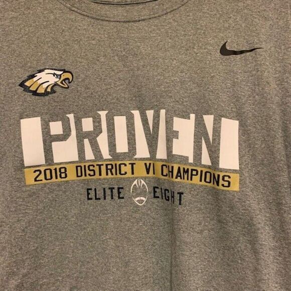 CLARION EAGLES FOOTBALL 2018 CHAMP. SIZE XL THE NIKE TEE ATHLETIC CUT T-SHIRT - Picture 2 of 3